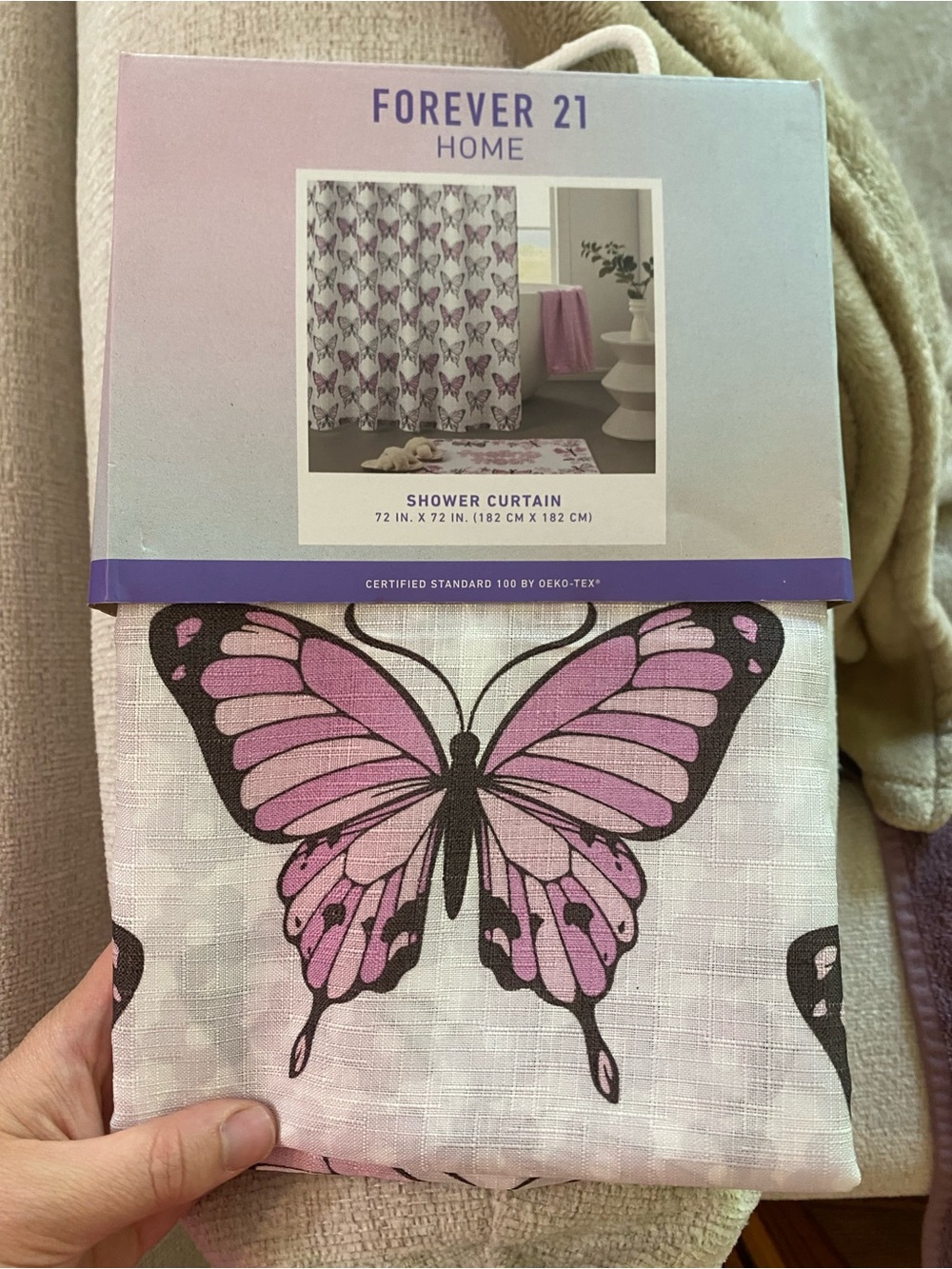 NEW Forever 21 Home Butterfly Shower Curtain